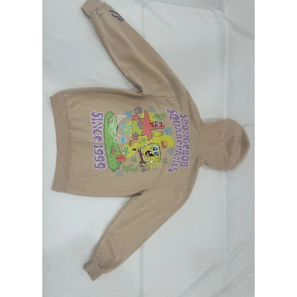 Nickelodeon Men's Spongebob Squarepants Hoodie Sweatshirt Tan Large Super Soft - Picture 5 of 9